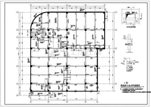 某局部九层框架结构商厦结构设计施工图